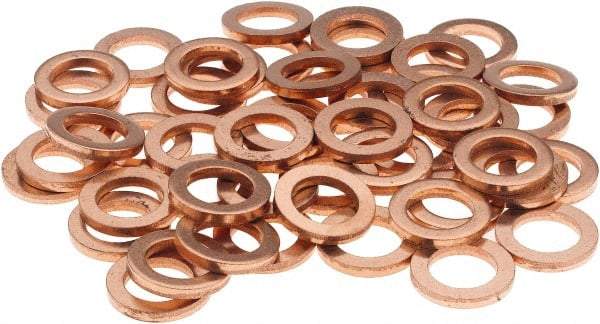 Value Collection - 5/16 SAE, 21/64" ID x 1/2" OD Oil Drain Plug Gasket - 1/16" Thick, Copper - Exact Tool & Supply