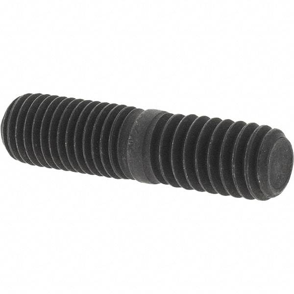 Value Collection - 5/16-24 Long Thread, 5/16-18 Short Thread, 1-1/4" OAL Unequal Double Threaded Stud - Steel, Uncoated, 5/8" Long Thread Length, 1/2" Short Thread Length - Exact Tool & Supply