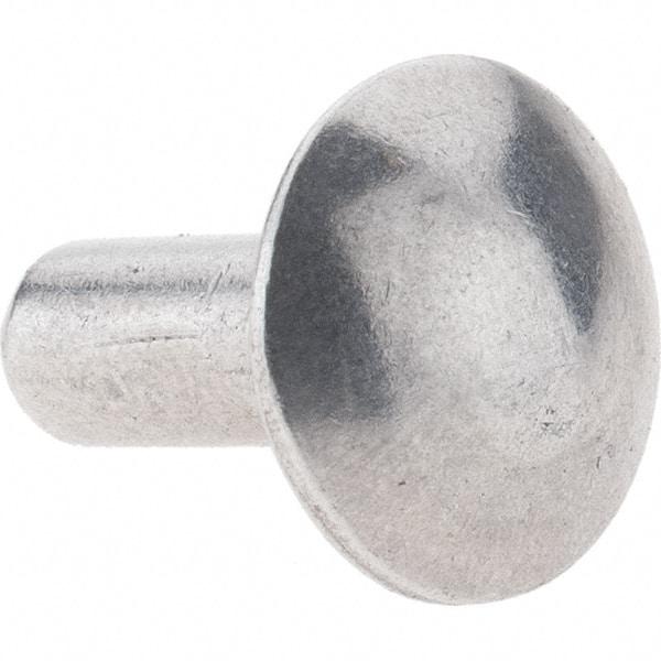 Value Collection - 3/16" Body Diam, Brazier Aluminum Solid Rivet - 1/2" Length Under Head - Exact Tool & Supply