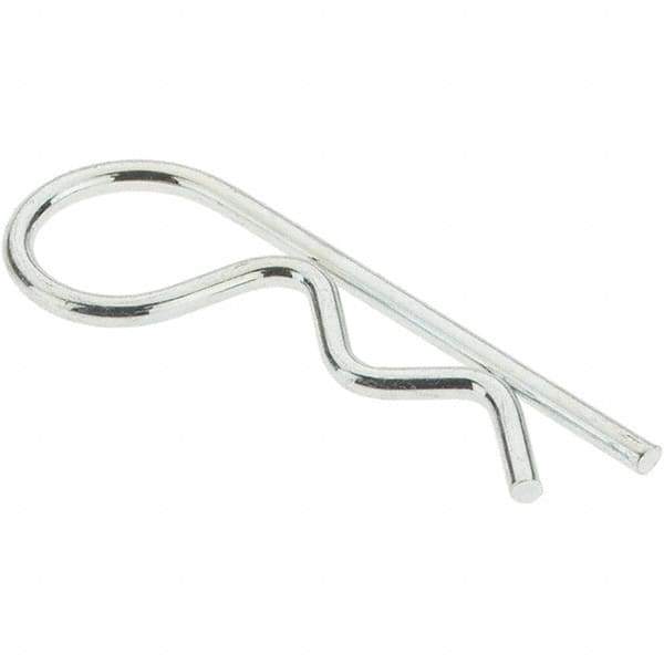 Value Collection - 3/16 to 1/4" Shaft Diam, 15/16" Long, 0.042" Wire Diam, Hair Pin Cotter - Grade 2 Spring Steel, Plain Steel Finish - Exact Tool & Supply