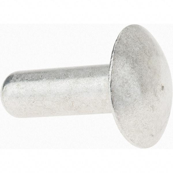 Value Collection - 1/4" Body Diam, Brazier Aluminum Solid Rivet - 3/4" Length Under Head - Exact Tool & Supply