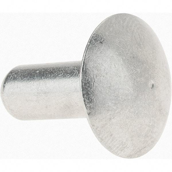 Value Collection - 1/4" Body Diam, Brazier Aluminum Solid Rivet - 5/8" Length Under Head - Exact Tool & Supply