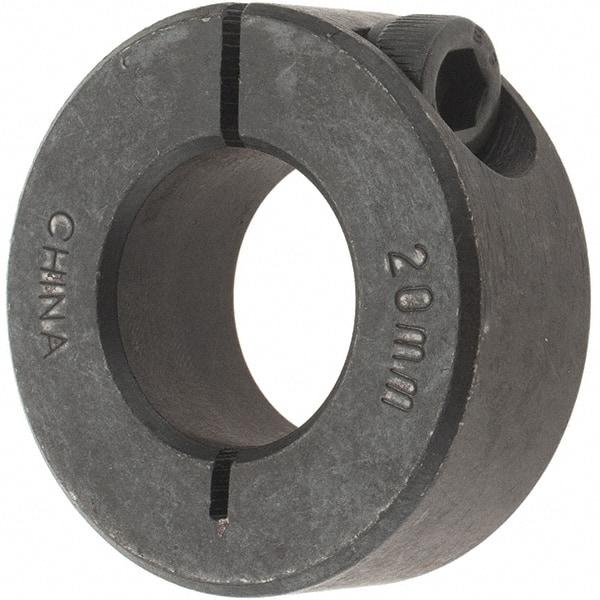 Value Collection - 20mm Bore, Steel, One Piece Clamp Collar - 1-5/8" Outside Diam - Exact Tool & Supply