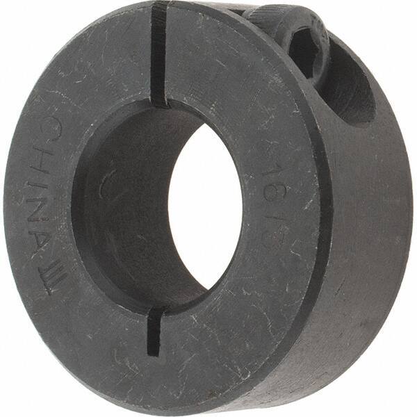 Value Collection - 16mm Bore, Steel, One Piece Clamp Collar - 1-3/8" Outside Diam - Exact Tool & Supply