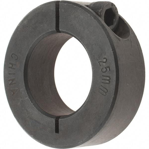 Value Collection - 25mm Bore, Steel, One Piece Clamp Collar - 1-7/8" Outside Diam - Exact Tool & Supply