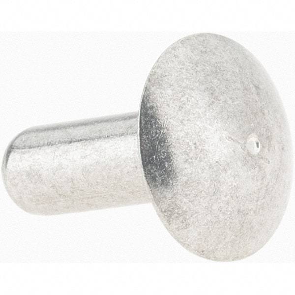 Value Collection - 3/16" Body Diam, Brazier Aluminum Solid Rivet - 1/2" Length Under Head - Exact Tool & Supply