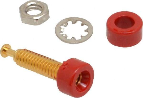 Pomona - Red Electrical Test Equipment Jack - Use with 0.080 Pin Tip Plugs, 0.250" Panels - Exact Tool & Supply