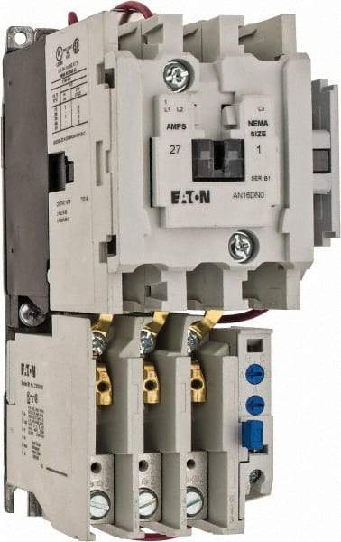 Eaton Cutler-Hammer - 240 Coil VAC, 27 Amp, NEMA Size 1, Nonreversible Open Enclosure NEMA Motor Starter - 3 hp at 1 Phase - Exact Tool & Supply