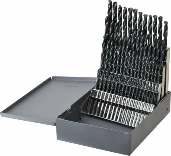 Chicago-Latrobe - 135° Point, Oxide Finish, High Speed Steel Jobber Length Drill Bit Set - Exact Tool & Supply