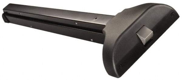Yale - 30 to 36" Wide Door Range, Satin Chrome Finish Fire Rated Rim Exit Push Bar - Fits 30 to 36" Door, 2-1/2 Projection - Exact Tool & Supply