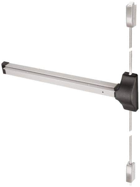 Yale - Fire Rated, Right Hand Field Reversible, Surface Vertical Rod - Aluminum Finish, 30 to 36" Door Width, Grade 1 - Exact Tool & Supply