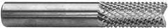 Accupro - 1/2" Diam, 1" LOC, Fishtail Point End, Solid Carbide Diamond Pattern Router Bit - Right Hand Cut, 3" OAL, 1/2" Shank Diam, Use on Fiberglass - Exact Tool & Supply