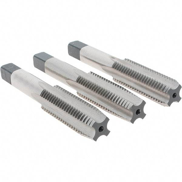 Vermont Tap & Die - M16x2.00 Metric, 4 Flute, Bottoming, Plug & Taper, Bright Finish, High Speed Steel Tap Set - Right Hand Cut, 3-13/16" OAL, 1-13/16" Thread Length, 6H Class of Fit, Series 3105M - Exact Tool & Supply