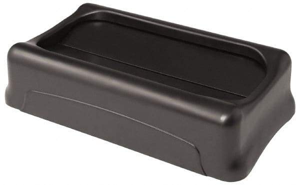 Rubbermaid - Rectangle Lid for Use with 23 Gal Rectangular Trash Cans - Black, Plastic, For Slim Jim Trash Cans - Exact Tool & Supply