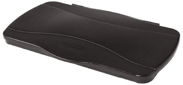 Rubbermaid - Rectangle Lid for Use with 23 Gal Rectangular Trash Cans - Black, Plastic, For Slim Jim Trash Cans - Exact Tool & Supply