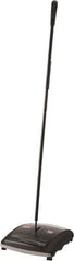 Rubbermaid - 7-1/2" Sweeping Width, Dual Brush Walk Behind Sweeper - Manual Push, Rubber Wheels, Nylon Bristles - Exact Tool & Supply