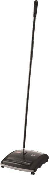 Rubbermaid - 7-1/2" Sweeping Width, Brushless Walk Behind Sweeper - Manual Push, Rubber Wheels - Exact Tool & Supply