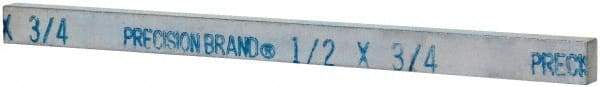 Precision Brand - 12" Long x 3/4" High x 1/2" Wide, Zinc-Plated Key Stock - Low Carbon Steel - Exact Tool & Supply
