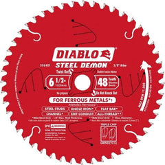 Freud - 6-1/2" Diam, 5/8" Arbor Hole Diam, 48 Tooth Wet & Dry Cut Saw Blade - Carbide-Tipped, Burr-Free Action, Standard Round Arbor - Exact Tool & Supply