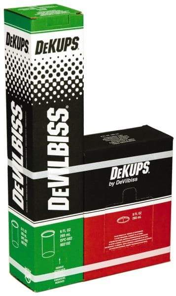 DeVilbiss - Paint Sprayer Cup - Disposable Cups and Lids, 32 Pack, Compatible with Siphon and Gravity Spray Guns - Exact Tool & Supply