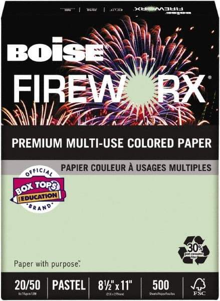 Boise - 8-1/2" x 11" Green Colored Copy Paper - Use with Laser Printers, Copiers, Plain Paper Fax Machines, Multifunction Machines - Exact Tool & Supply
