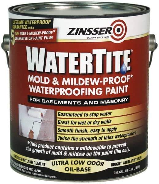 Zinsser - 1 Gal Bright White Semi Gloss Finish Latex Paint - 75 Sq Ft per Gal, Interior/Exterior, <400 gL VOC Compliance - Exact Tool & Supply