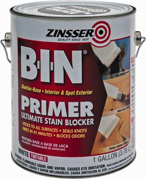 Zinsser - 1 Gal White Primer - 400 to 500 Sq Ft Coverage, 549 gL Content, Quick Drying - Exact Tool & Supply