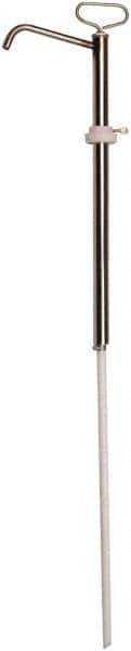 Value Collection - 3/4" Outlet, Stainless Steel Hand Operated Drum Pump - 8 oz per Stroke, 45" OAL, For Solvents, Acids & Other Corrosive Chemicals - Exact Tool & Supply
