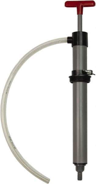 Value Collection - 19/32" Outlet, PVC Hand Operated Drum Pump - 8 oz per Stroke, 22" OAL, For Most Liquid Chemicals - Exact Tool & Supply