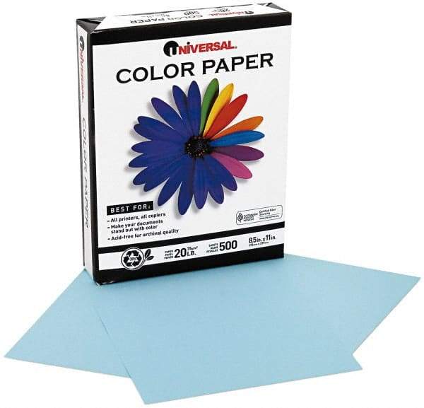 UNIVERSAL - 8-1/2" x 11" Blue Copy Paper - Use with Laser Printers, Copiers, Offset Presses, Spirit Duplicators - Exact Tool & Supply