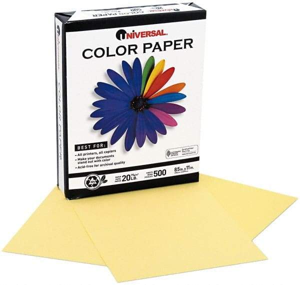 UNIVERSAL - 8-1/2" x 11" Canary Copy Paper - Use with Laser Printers, Copiers, Offset Presses, Spirit Duplicators - Exact Tool & Supply