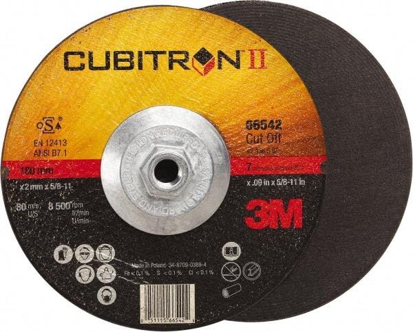3M - 60 Grit, 7" Wheel Diam, Type 27 Depressed Center Wheel - Ceramic, Resinoid Bond, S Hardness, 8,500 Max RPM - Exact Tool & Supply