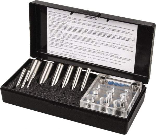 Value Collection - 1/8 to 3/4 Inch Diameter Shim Punch and Die Set - 1/8, 3/16, 1/4, 5/16, 3/8, 7/16, 1/2, 5/8 and 3/4 Inch Diameter, 9 Piece - Exact Tool & Supply