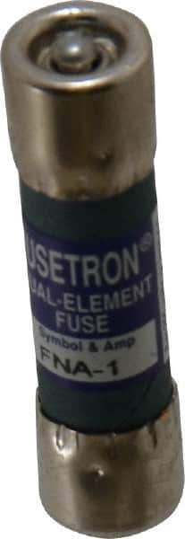 Cooper Bussmann - 250 VAC, 1 Amp, Time Delay Pin Indicator Fuse - Fuse Holder Mount, 1-1/2" OAL, 10 at 125 V kA Rating, 13/32" Diam - Exact Tool & Supply