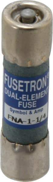 Cooper Bussmann - 250 VAC, 1.25 Amp, Time Delay Pin Indicator Fuse - Fuse Holder Mount, 1-1/2" OAL, 10 at 125 V kA Rating, 13/32" Diam - Exact Tool & Supply
