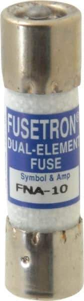 Cooper Bussmann - 125 VAC, 10 Amp, Time Delay Pin Indicator Fuse - Fuse Holder Mount, 1-1/2" OAL, 10 at AC kA Rating, 13/32" Diam - Exact Tool & Supply