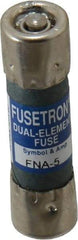 Cooper Bussmann - 250 VAC, 5 Amp, Time Delay Pin Indicator Fuse - Fuse Holder Mount, 1-1/2" OAL, 10 at 125 V kA Rating, 13/32" Diam - Exact Tool & Supply