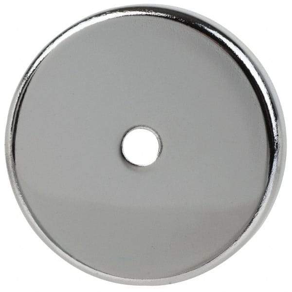 Mag-Mate - 7 Lb Max Pull Force, 3/16" Overall Height, 1-13/64" Diam, Ceramic Cup Magnet - Bolt & Nut Style, Chrome Plated - Exact Tool & Supply