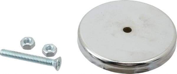 Mag-Mate - 47.5 Lb Max Pull Force, 2.18" Overall Height, 3.18" Diam, Ceramic Cup Magnet - Bolt & Nut Style, Chrome Plated - Exact Tool & Supply