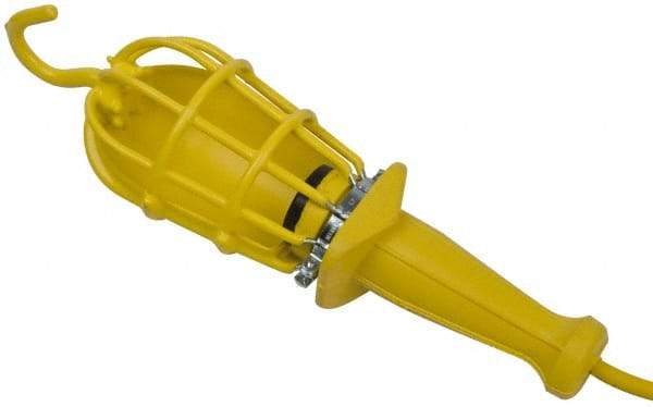 Woodhead Electrical - 240 Volt, 100 Watt, Electric, Incandescent Portable Handheld Work Light - 50' Cord, 1 Head, 1,000 Lumens, Zinc-Plated Steel, 101.6mm Wide x 374.65mm High - Exact Tool & Supply