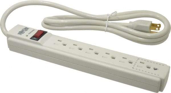 Tripp-Lite - 6 Outlets, 120 Volts, 15 Amps, 6' Cord, Power Outlet Strip - Free Hanging, Keyhole Mount, 5-15P NEMA Configuration, 10.8" Strip, UL1449 3rd Edition - Exact Tool & Supply