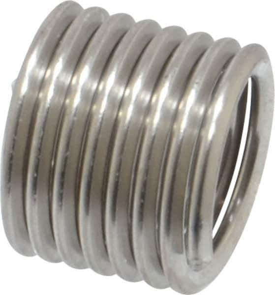 Recoil - M8x1.25 Metric Coarse, 12" OAL, Free Running Helical Insert - 7-3/8 Free Coils, Tanged, Stainless Steel, 1-1/2D Insert Length - Exact Tool & Supply