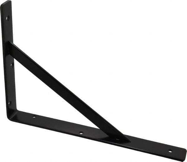 Knape & Vogt - 1,000 Lb Capacity, Black Epoxy Coated, L-Bracket - 12" Long, 8" High - Exact Tool & Supply