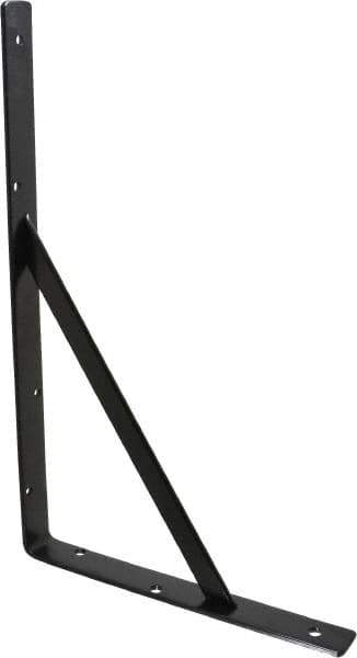 Knape & Vogt - 1,000 Lb Capacity, Black Epoxy Coated, L-Bracket - 16" Long, 10" High - Exact Tool & Supply