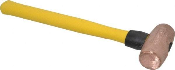 American Hammer - 3 Lb Head Nonsparking Mallet - 14-1/2" OAL, 13" Long Fiberglass Handle - Exact Tool & Supply