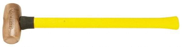 American Hammer - 5 Lb Head Nonsparking Hammer - 22" OAL, 20" Long Fiberglass Handle - Exact Tool & Supply