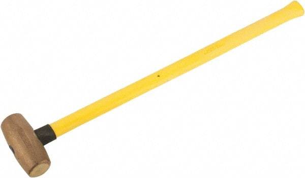 American Hammer - 8 Lb Head Nonsparking Hammer - 33" OAL, 30-1/2" Long Fiberglass Handle - Exact Tool & Supply