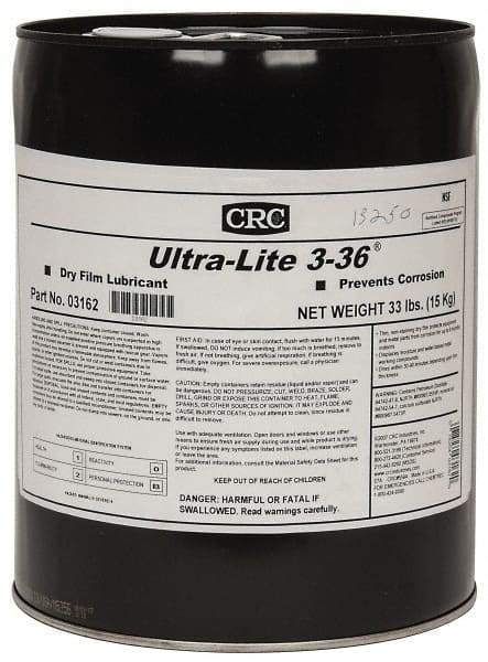 CRC - 5 Gal Pail Dry Film Lubricant - Amber, -40°F to 300°F, Food Grade - Exact Tool & Supply