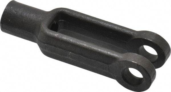 Gibraltar - 5/16-18 Thread, 3/4" Yoke Width, Carbon Steel, Tapped Yoke - 5/16" Hole Diam, 1-7/16" Hole Center to Neck, 19/32" Yoke Arm Height, 1/2" Neck Diam, 13/16" Neck Length, 2-1/4" OAL - Exact Tool & Supply