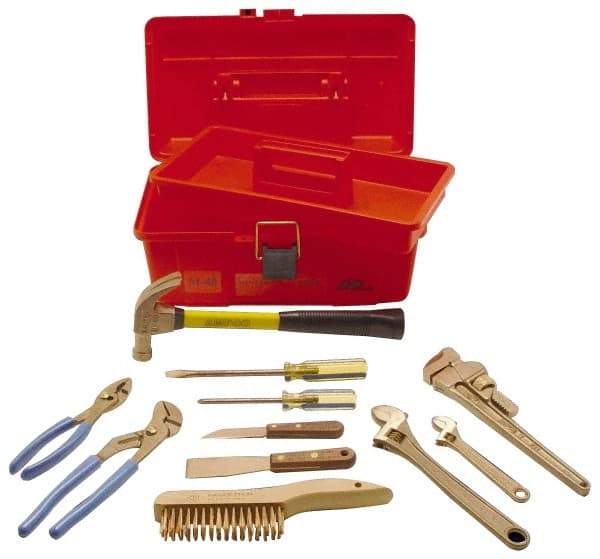 Ampco - 11 Piece Nonsparking Tool Set - Comes in Tool Box - Exact Tool & Supply